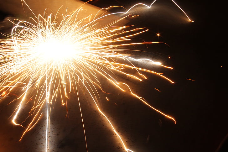 fireworks, sparks, explosion, holiday, light, celebration, fire