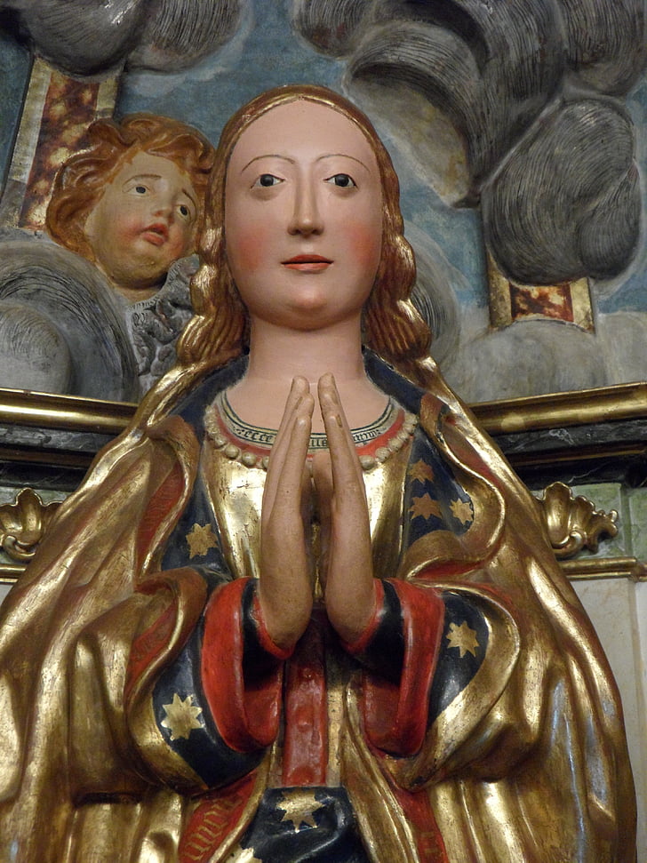 Jungfru Maria, Maria, skulptur, kristendomen, Figur, staty, Guds moder