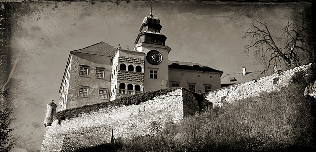 hrad, Pieskowa skała castle, Polsko, Muzeum, Památník, Architektura