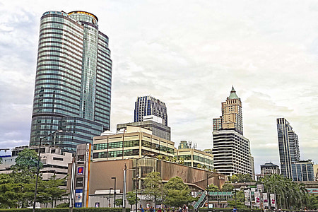 plaça central món, Bangkok, Tailàndia, ciutat, edificis, Àsia, arquitectura