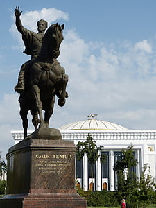 티무르, 티무르 tamerlan, 동상, 기념물, 라이터, 승마 그림 영웅, 타슈켄트
