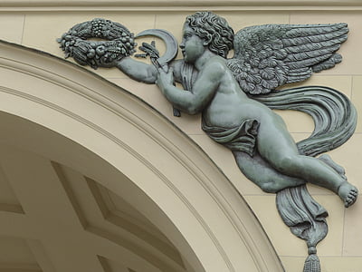 Engel, Ornament, Bogen, Dekor, Dekoration, Flügel, Abbildung