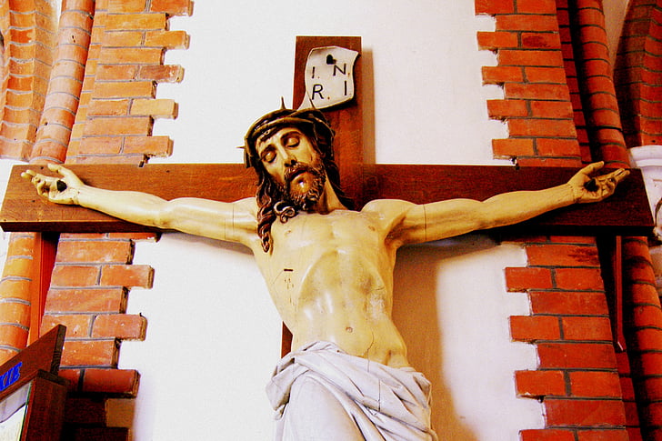 Jesus, Kristus, Guds son, törnekrona, skulptur, kristendomen, tro