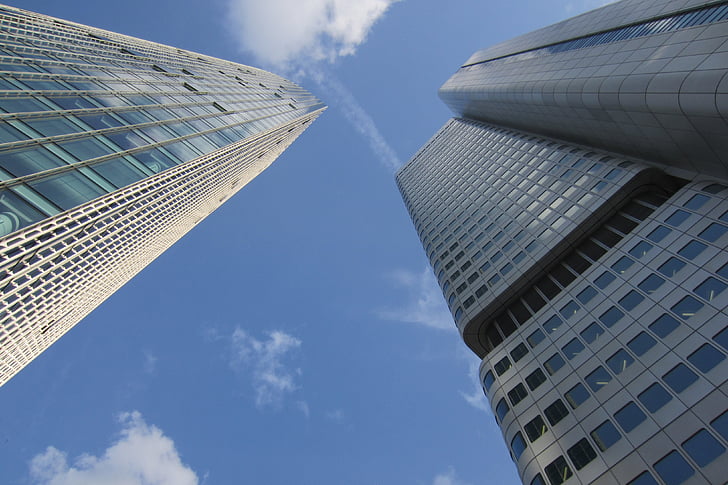 Architektura, budynek, Strona główna, Drapacz chmur, Bank, Europejski bank centralny, okno