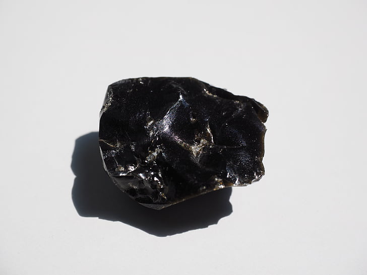 obsidiana, piedra, volcánica, vaso bajo, cristal de rocas volcánicas, brillante, rotura de la cáscara