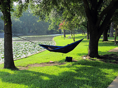hammock, creek, napping, resting, peaceful, tranquil, water
