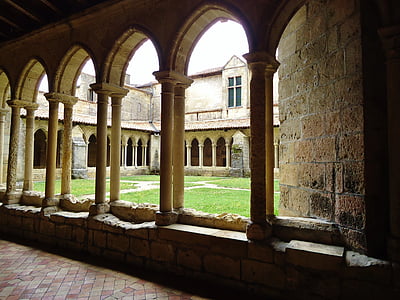 church, court, garden, arches, ark, based, courtyard