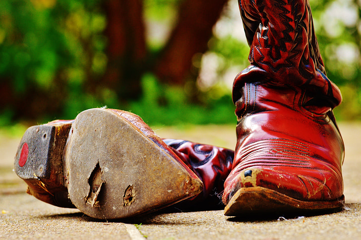 Cowboy boots, ādas, beidzies derīguma termiņš, 80s, Retro, zābaki, vecais