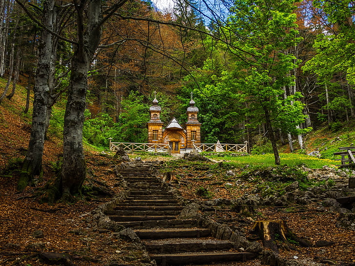 Venäjän chapel, Vila, Slovenia, Triglavin kansallispuiston, Kappeli, kirkko, Luonto