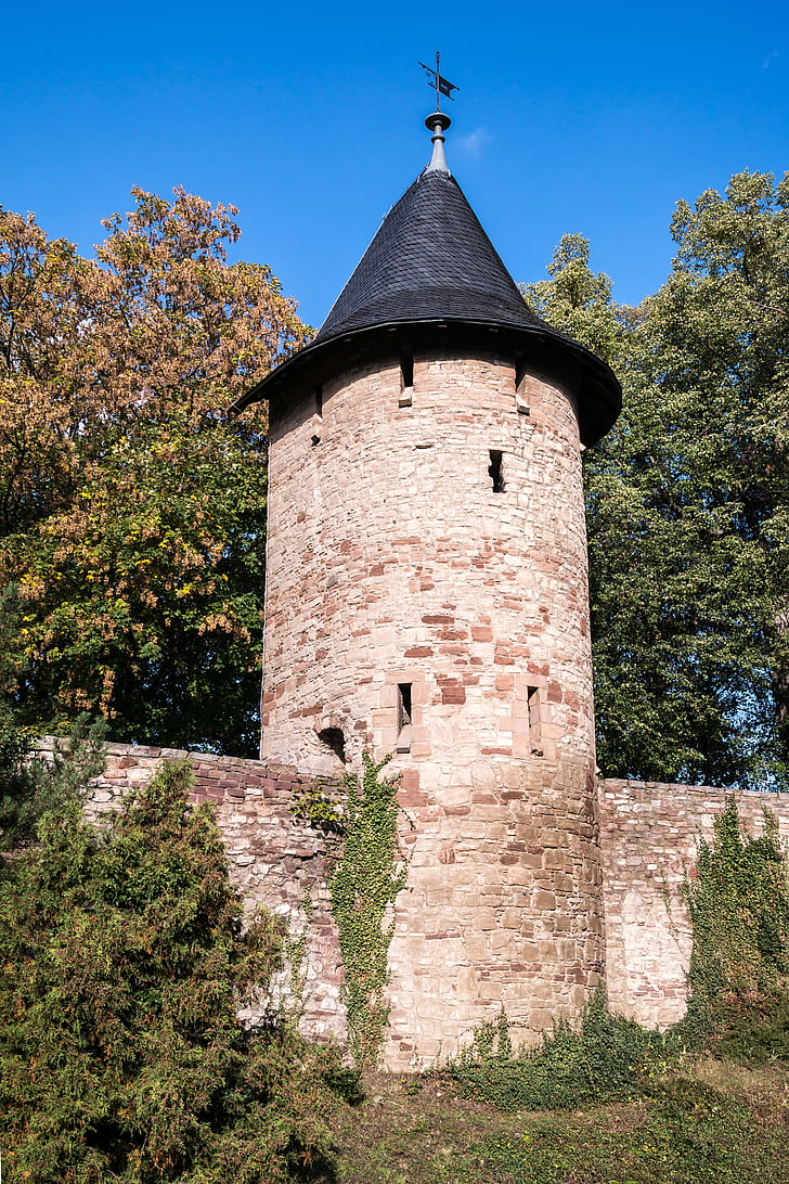 mestnega obzidja, opazovalni stolp, Wernigerode, stolp, obrambni stolp, obrambo, kamniti zid