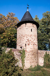 city wall, watchtower, wernigerode, tower, defensive tower, defense, stone wall
