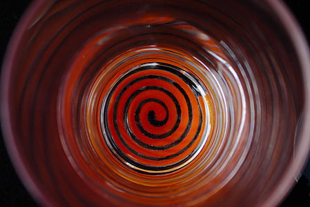 espiral, naranja, círculos de, aros