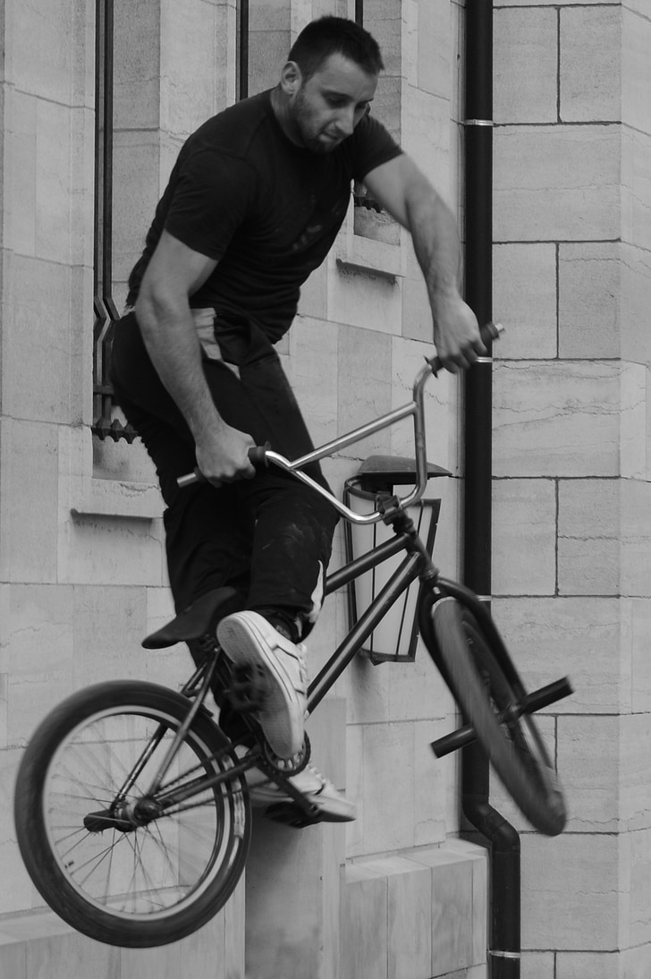vélo, BMX, sport, spectaculaire, homme, gens, Stunt