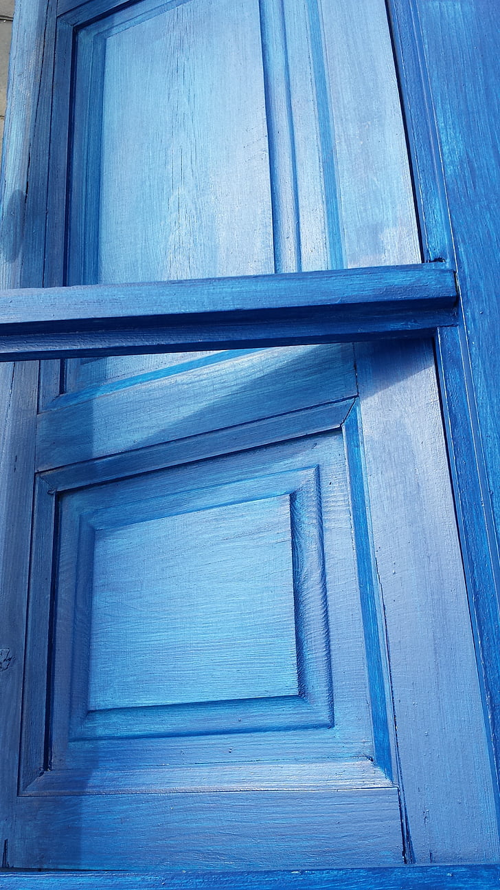 παράθυρο, μπλε, ξύλο, γωνίες, εικόνες, γεωμετρία, Indigo