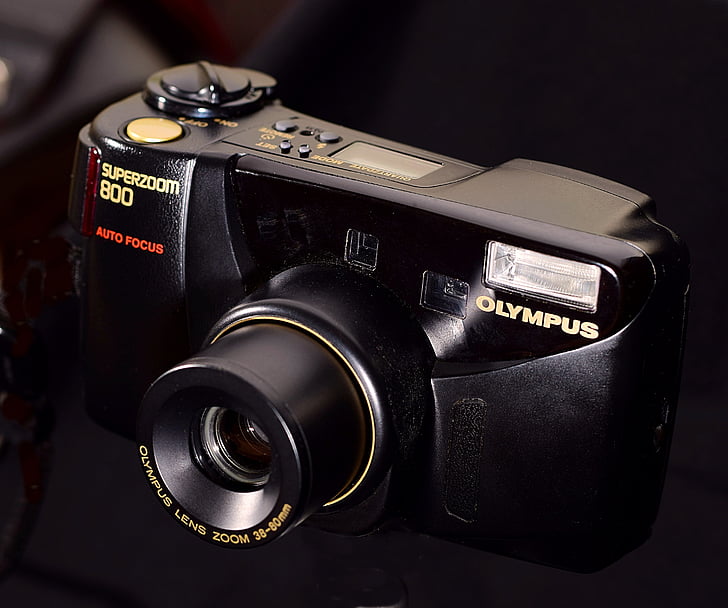 starý fotoapparat, analogový, Olympus, dálkoměrný fotoaparát