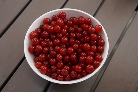 currants, berries, bowl, fruit, red, red currant, soft fruit