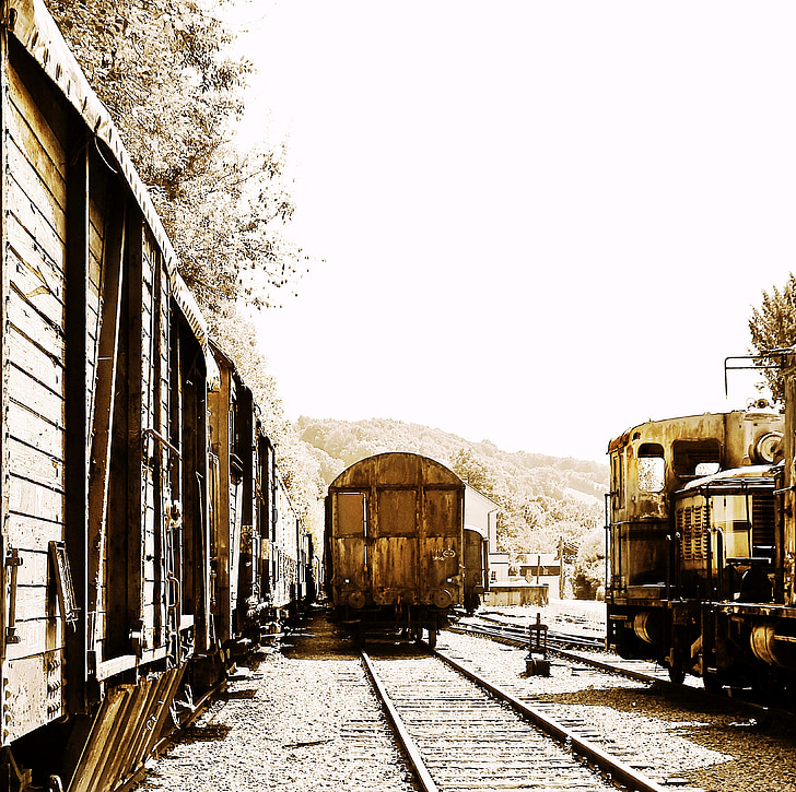 vlakovi, vlak groblje, zughalde, Stari, trune, drvo, drveni vlak