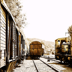 pociągów, Cmentarz w pociągu, zughalde, stary, Rots, drewno, drewniane pociągów