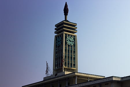 Changsha, Stasiun Kereta, jalanan fotografi, Menara, Clock, bangunan
