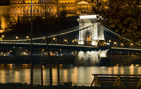 Boedapest, Hongarije, kapitaal, stad, hemel, stadsgezicht, weergave