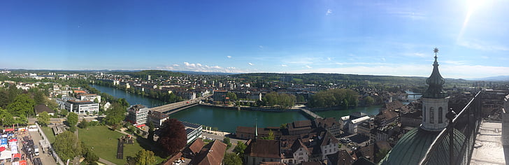 Panorama, mesto, Solothurn, Švajčiarsko, Panoráma mesta, Architektúra, Európa