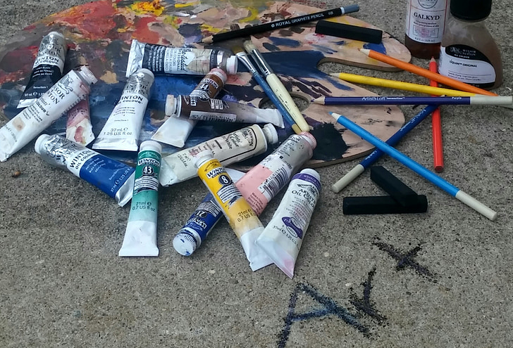konst, oljefärg, träkol pinnar, färgpennor, konst medier, Rainbow, färgglada