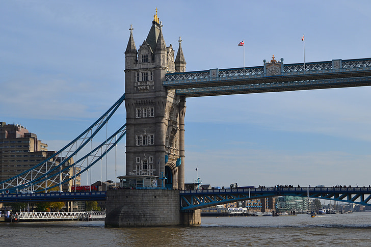 London, most, plava, nebo, Engleska