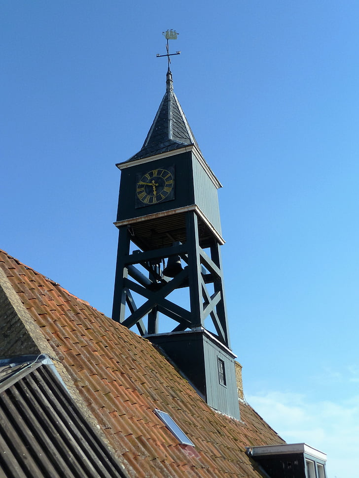 kerktoren, klok, Belfort, windwijzer, bellen, kerk, het platform