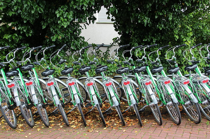 Fahrrad, Fahrradverleih, Radfahren, Verleih-station, Serie, Biker, Bike-station