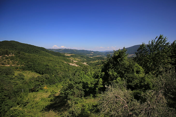 Příroda, krajina, hory, Itálie, zelená modrá
