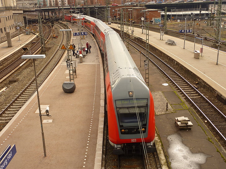 vlak, Hamburg, prevoz, postaja