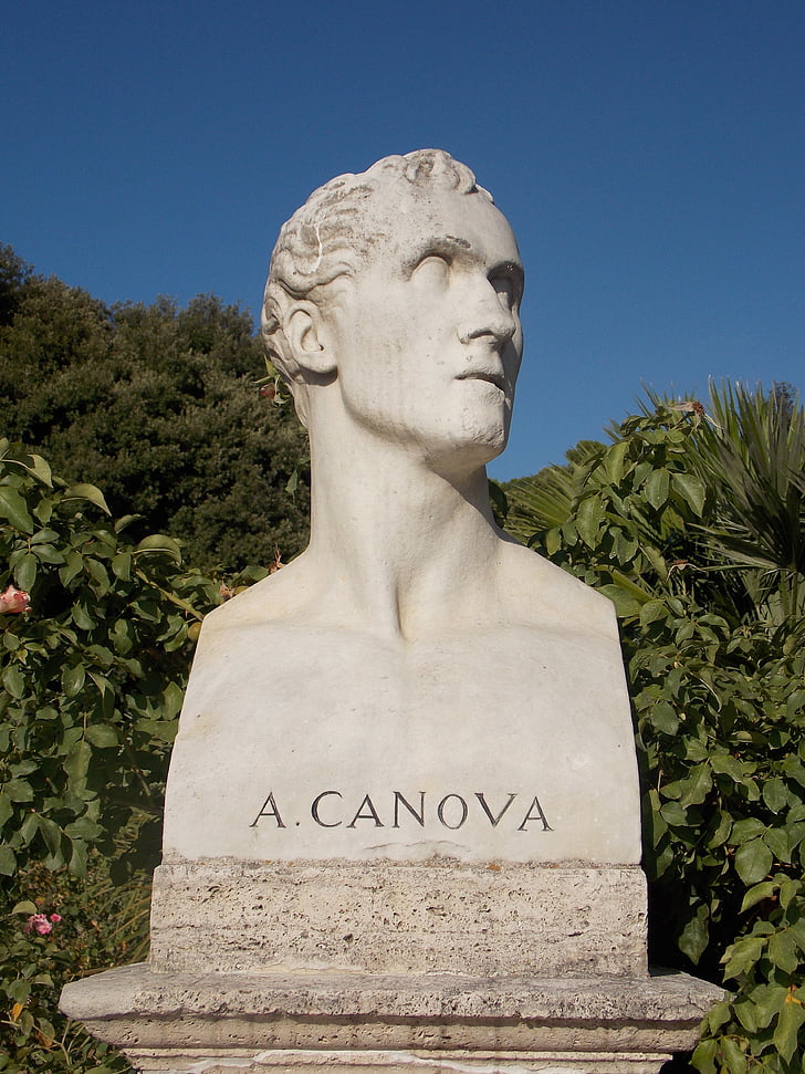 Rzeźba, sztuka, Rzym, twarz, starożytne, Canova, historyczne