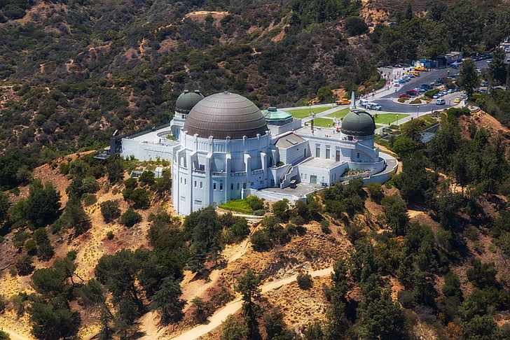 Griffith observatory, astronomi, bygge, landemerke, Los angeles, California, landskapet
