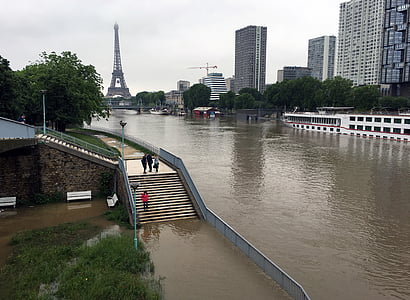 flood, seine, paris, water, bridge, heritage, the seine