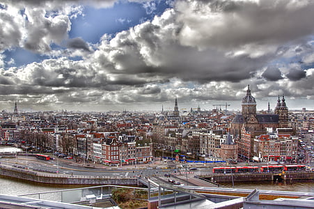 Amsterdam, centrs, pilsēta, Nīderlande, pilsēta, vēsturiskā centra