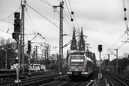 Dom, treno, Cattedrale di Colonia, ferrovia, s bahn, Ponte, Ponte Hohenzollern