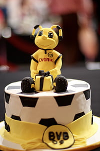 kakku, Borussia, Dortmund, BVB 09, musta keltainen, Jalkapallo, Jalkapallo fans
