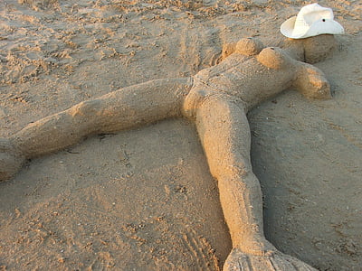 Баба, песок, Юмор, фигура песка, смешно