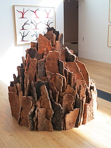 树皮, 木材, 雕塑, 艺术
