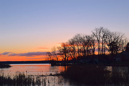 zonsopgang, Lake, water, natuurlijke, natuur, hemel, landschap