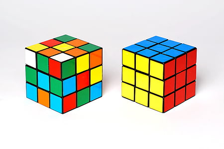 puslespill, spillet, kube, Rubiks kube, leketøy, tror, oppgave