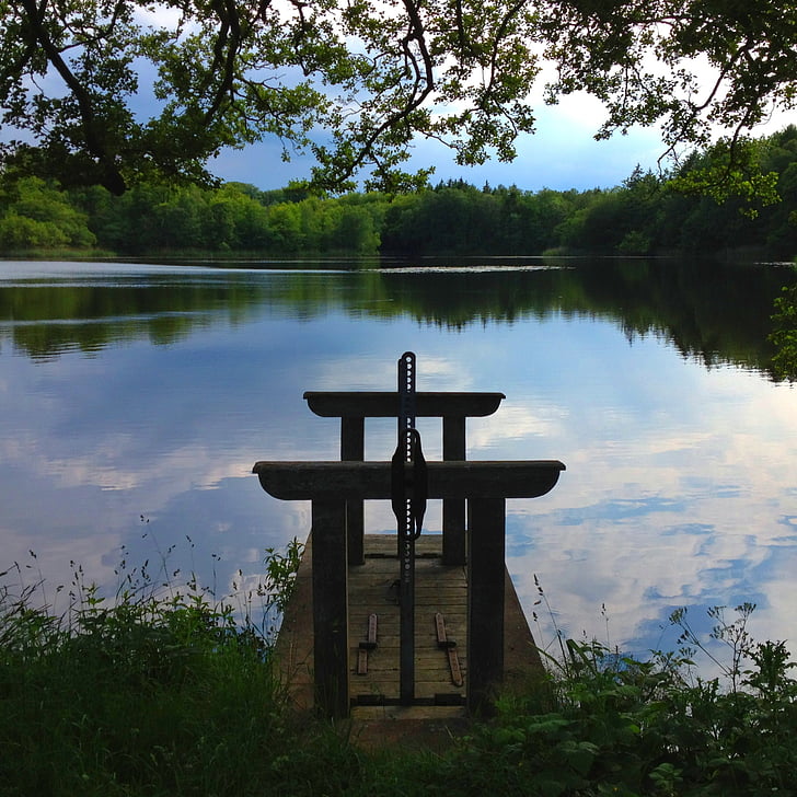 nature, lake, water, view, sky, denmark, the hammer-mill