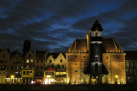 Gdańsk, grúa, Turismo, el casco antiguo, Polonia, arquitectura, edificios antiguos