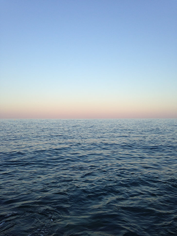 vode, obzorje, Ocean, morje, nebo, površino, modra