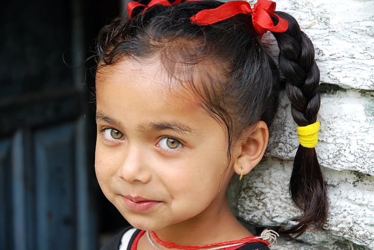 Nepal, retrato, crianças