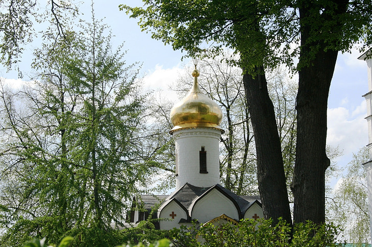 Cathedral, russisk, kirke, ortodokse, bygning, hvid, arkitektur