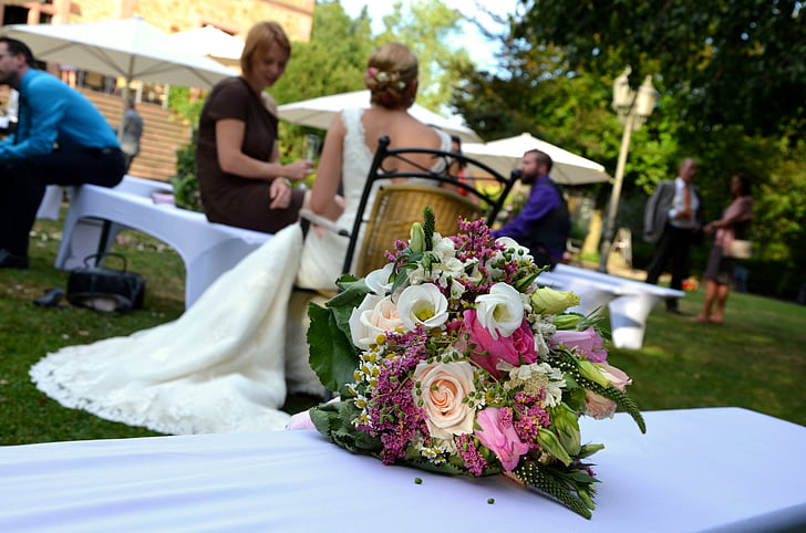 ramo de novia, boda, novia, casarse con, flores, celebración, matrimonio