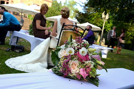 булчински букет, сватба, булката, се ожени, цветя, празник, брак