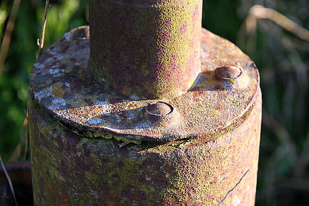 mecanismo de hierro, óxido de, antiguo, oxidado, metal