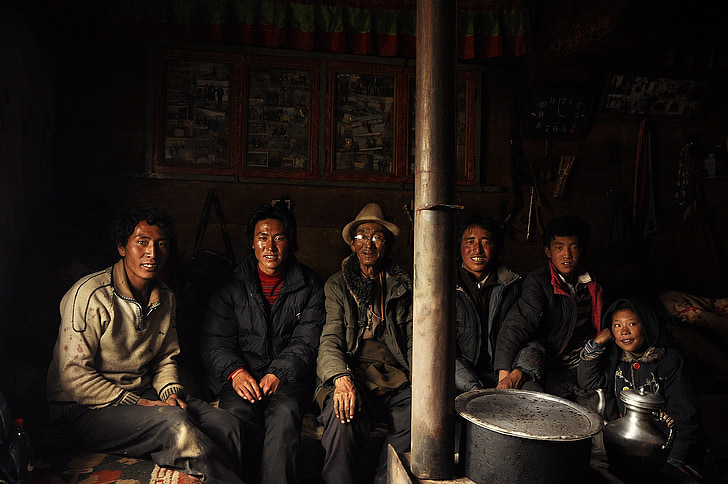 Tibet, potret, Laki-laki, masyarakat setempat, orang-orang, muda, senyum